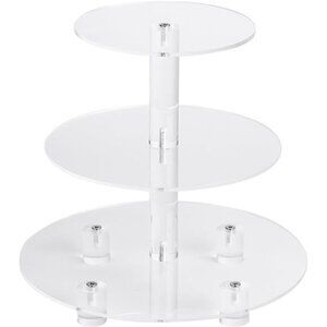 3 Tier Round Cupcake Stand With Base, Acrylic Cake stand, Cupcake Tower Stand